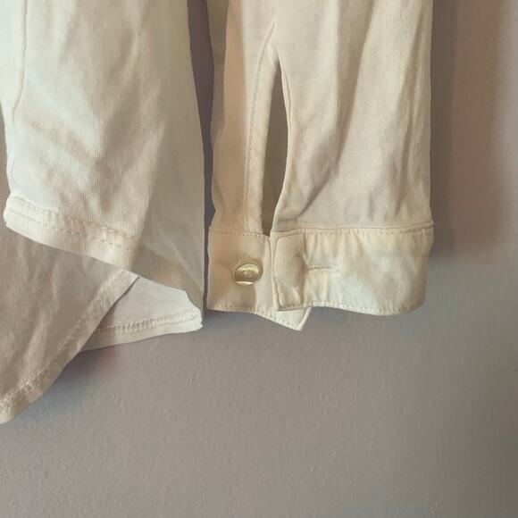 Eileen Fisher Women's size Large Petite White 100% Cotton Button Down Blouse - Picture 7 of 10